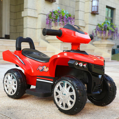 儿童电动四轮沙滩摩托车可充电电动汽车可坐人灯光音乐玩具童车